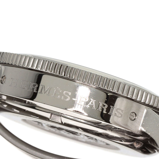 HERMES Watches Quartz CL2.910 Stainless Steel , Stainless Steel Silver Clipper Diver Chronograph black dial mens Used Authentic