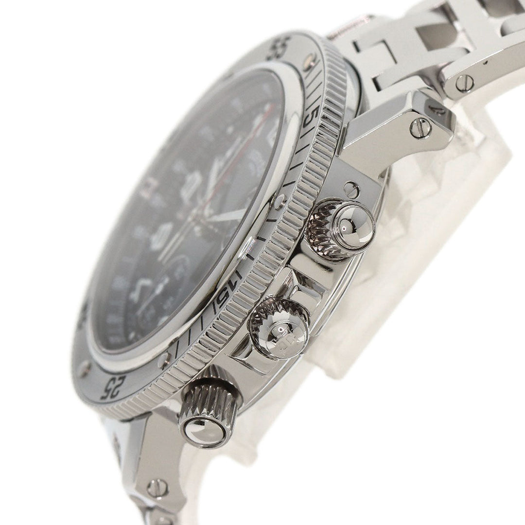 HERMES Watches Quartz CL2.910 Stainless Steel , Stainless Steel Silver Clipper Diver Chronograph black dial mens Used Authentic