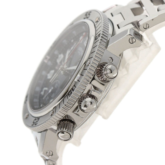 HERMES Watches Quartz CL2.910 Stainless Steel , Stainless Steel Silver Clipper Diver Chronograph black dial mens Used Authentic