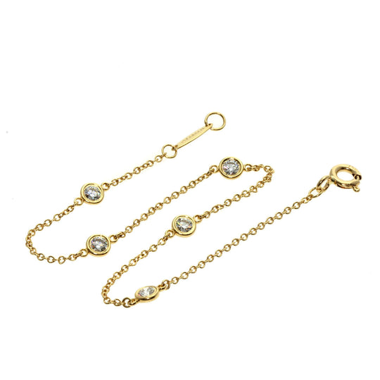 TIFFANY&Co. bracelet 18K Yellow Gold gold By the Yard 5P Diamond Women Used Authentic