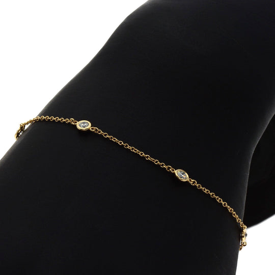 TIFFANY&Co. bracelet 18K Yellow Gold gold By the Yard 5P Diamond Women Used Authentic
