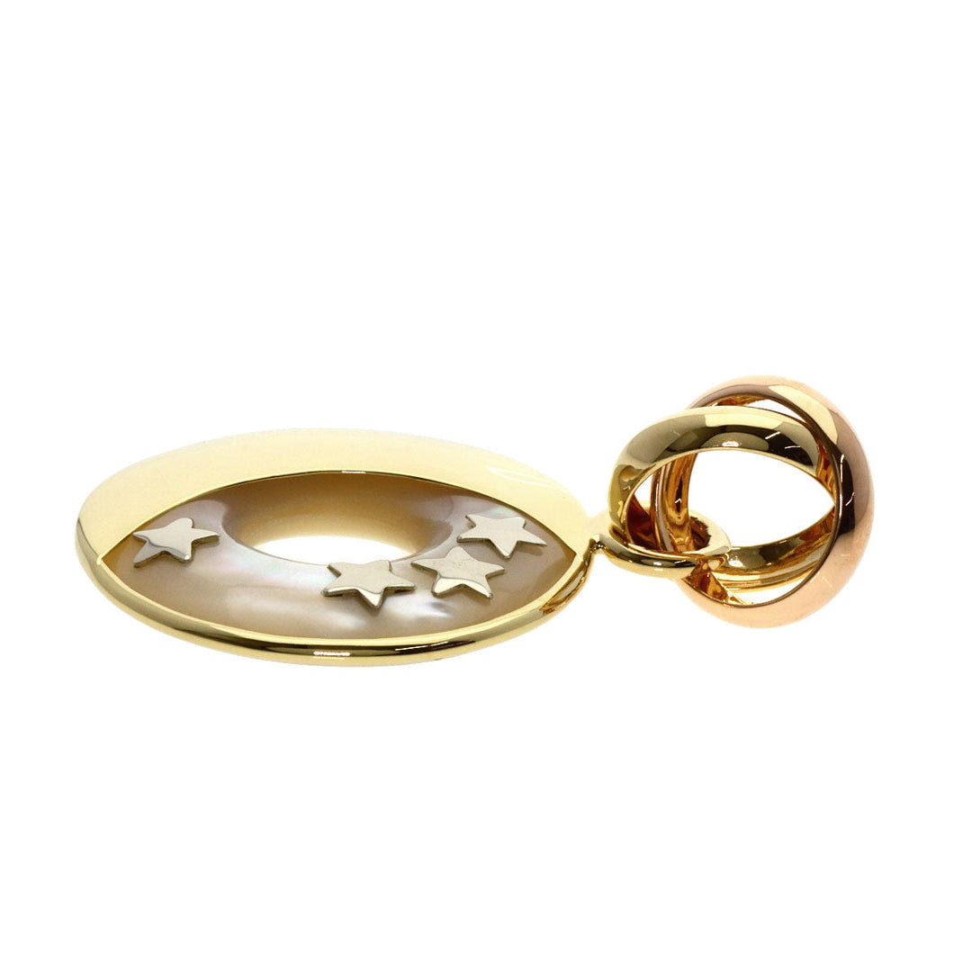 Ponte Vecchio Pendant top 18K Yellow Gold gold Star Motif White Shell