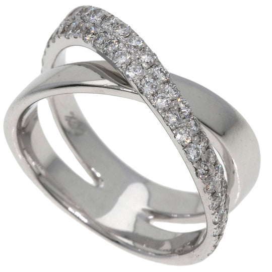 Ponte Vecchio Ring K18WG Silver diamond Women Used Authentic