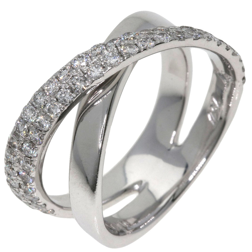 Ponte Vecchio Ring K18WG Silver diamond Women Used Authentic