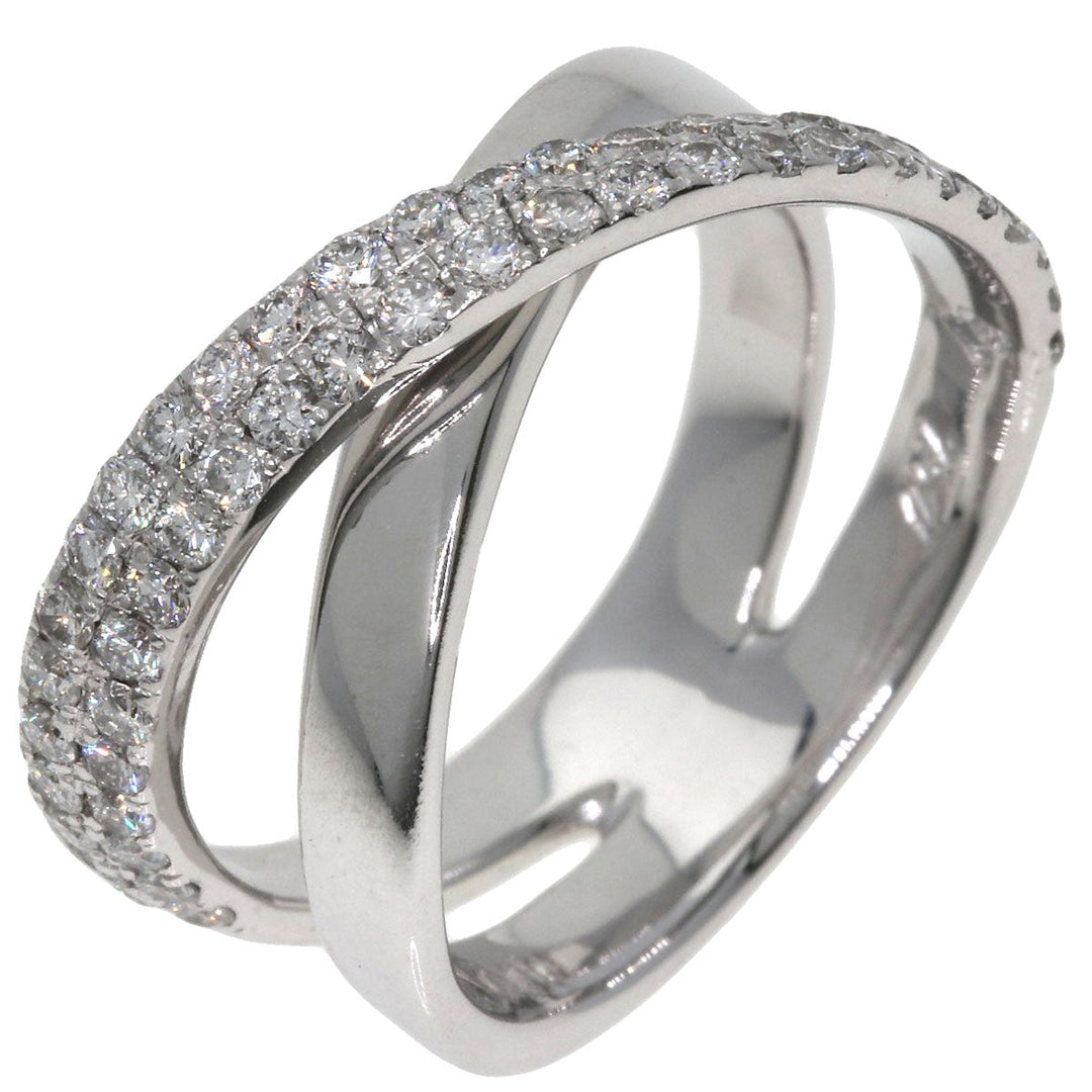 Ponte Vecchio Ring K18WG Silver diamond Women Used Authentic