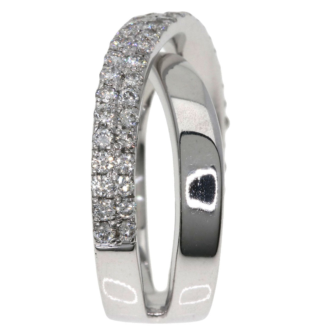 Ponte Vecchio Ring K18WG Silver diamond Women Used Authentic