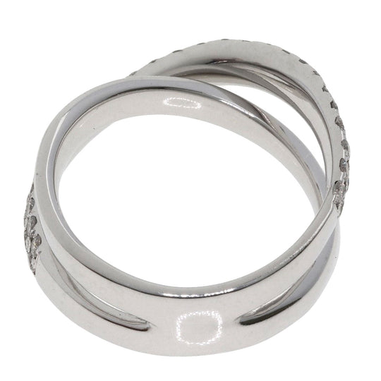 Ponte Vecchio Ring K18WG Silver diamond Women Used Authentic