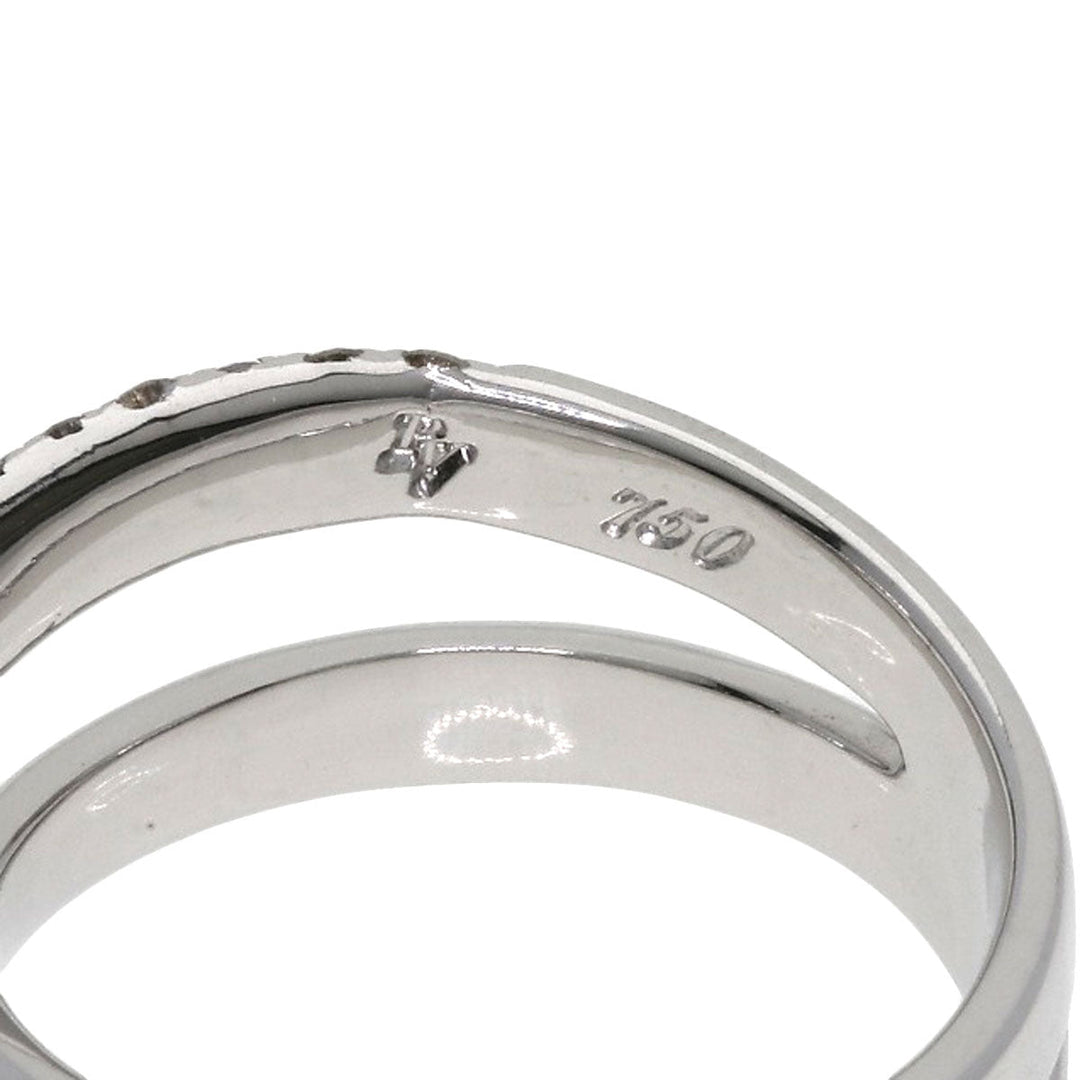 Ponte Vecchio Ring K18WG Silver diamond Women Used Authentic