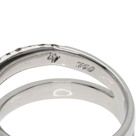 Ponte Vecchio Ring K18WG Silver diamond Women Used Authentic