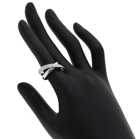 Ponte Vecchio Ring K18WG Silver diamond Women Used Authentic