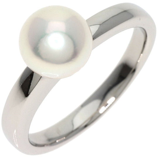 TASAKI Ring PT900 Silver Akoya Pearl Diamond