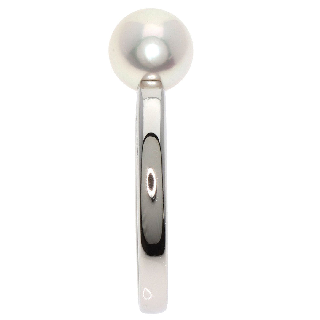 TASAKI Ring PT900 Silver Akoya Pearl Diamond