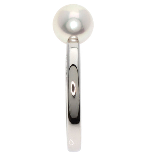 TASAKI Ring PT900 Silver Akoya Pearl Diamond