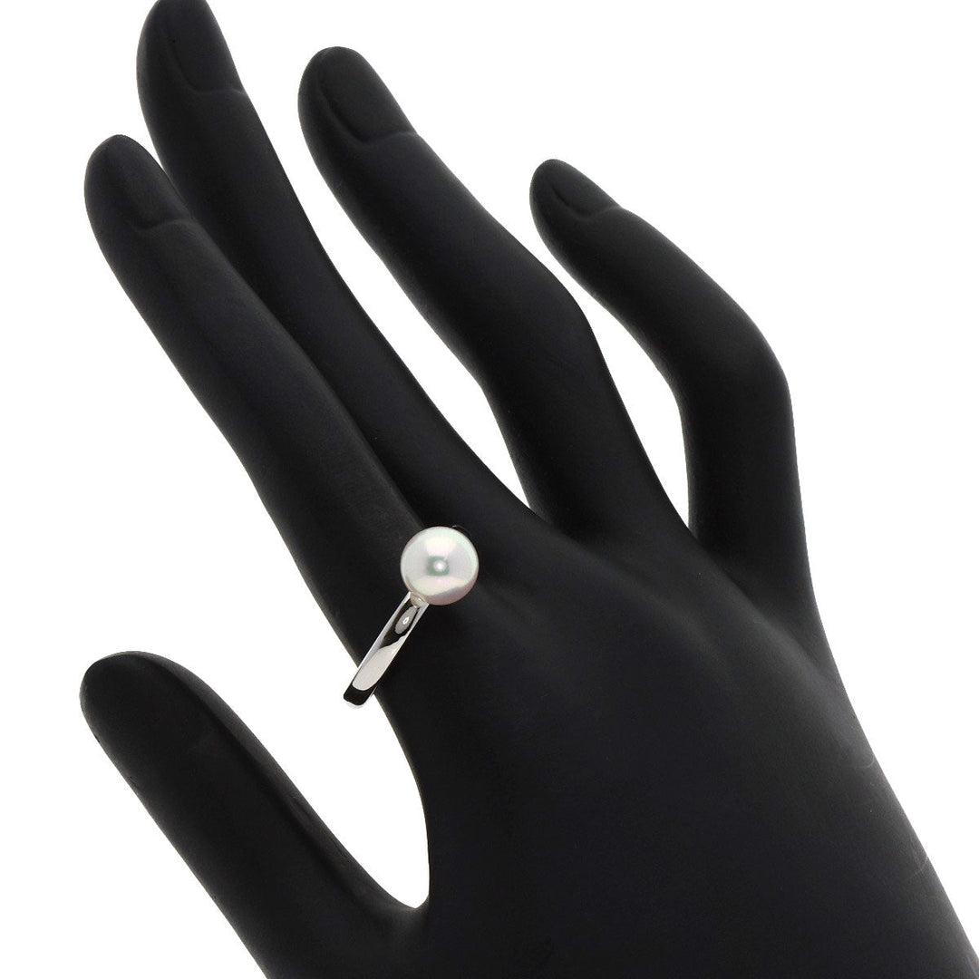 TASAKI Ring PT900 Silver Akoya Pearl Diamond
