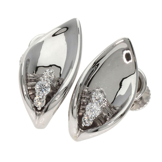 JUNE Earring K14WG Silver diamond