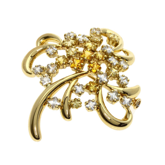 POLA Brooch 18K Yellow Gold gold sapphire Women Used Authentic