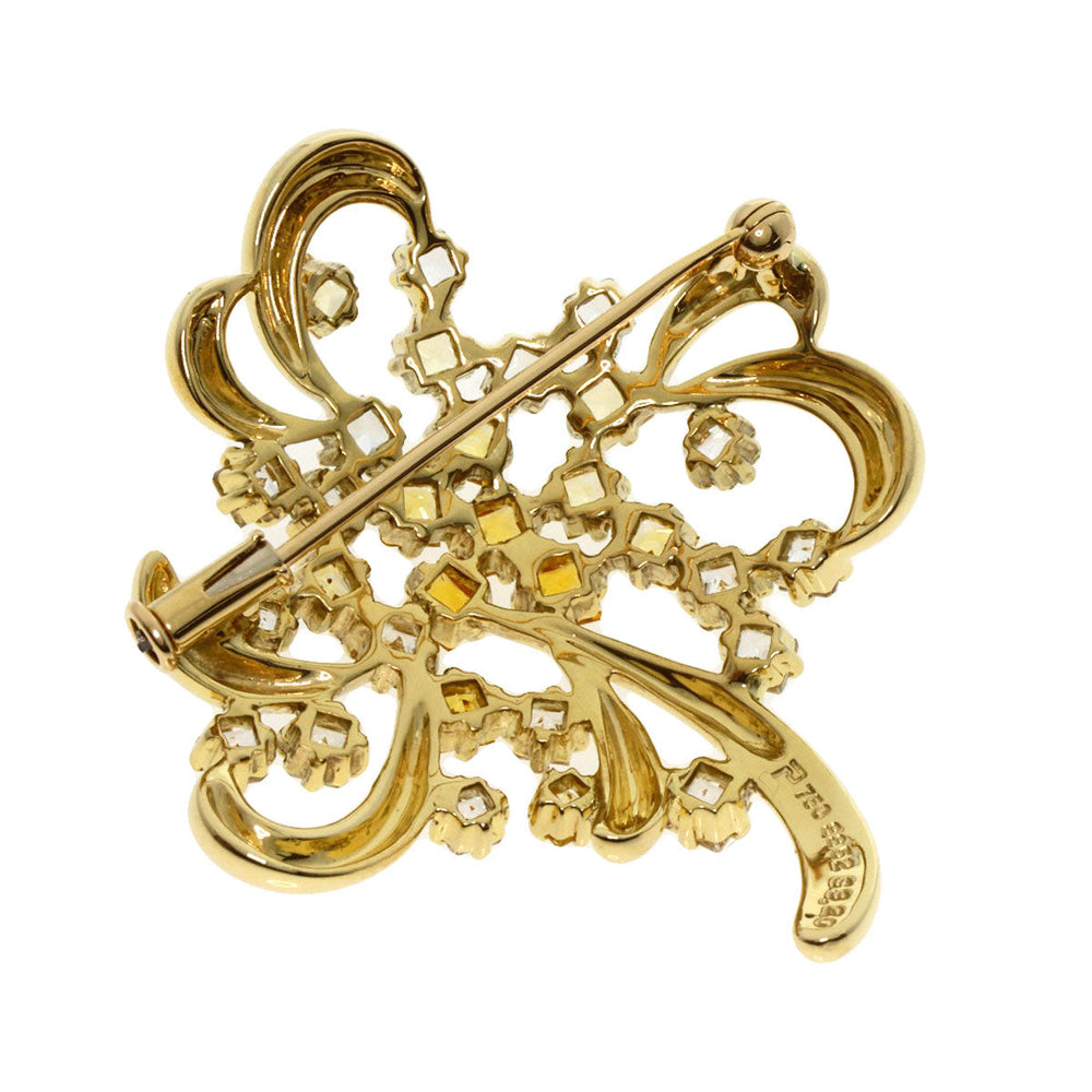 POLA Brooch 18K Yellow Gold gold sapphire Women Used Authentic