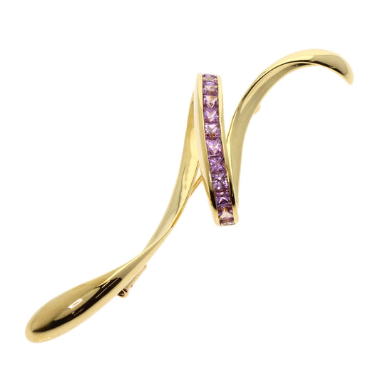 JUNE Brooch 18K Yellow Gold gold sapphire Women Used Authentic