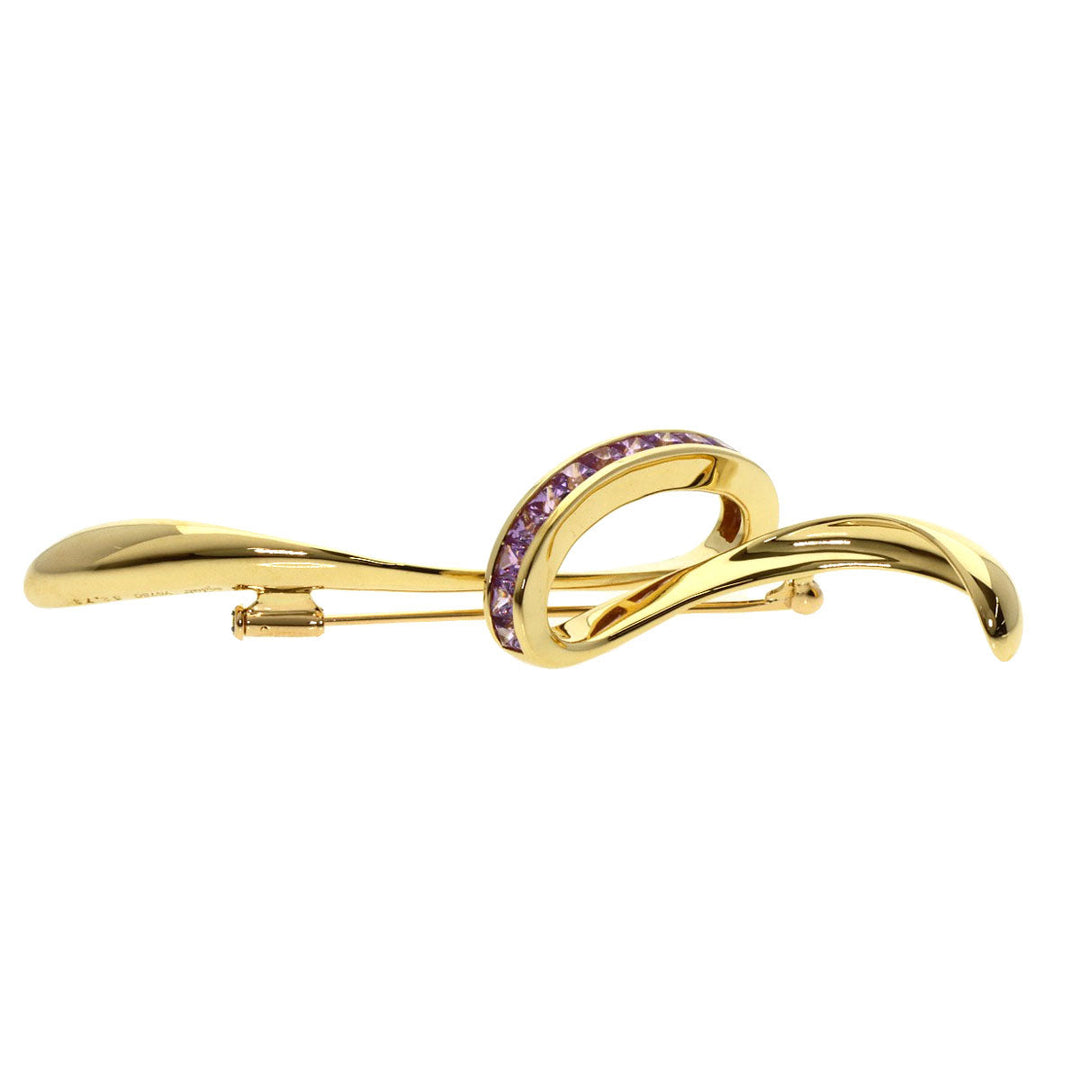 JUNE Brooch 18K Yellow Gold gold sapphire Women Used Authentic