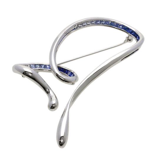 JUNE Brooch K18WG Silver sapphire