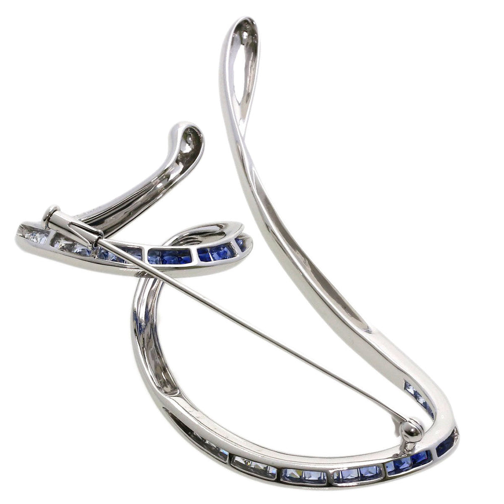 JUNE Brooch K18WG Silver sapphire