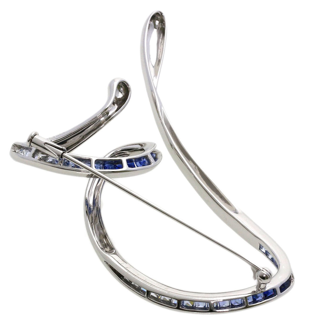 JUNE Brooch K18WG Silver sapphire