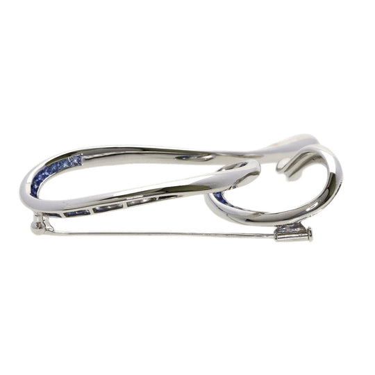 JUNE Brooch K18WG Silver sapphire