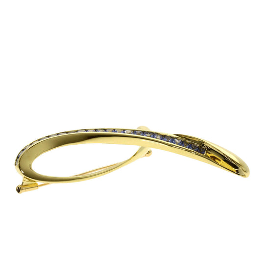 JUNE Brooch 18K Yellow Gold gold sapphire Women Used Authentic