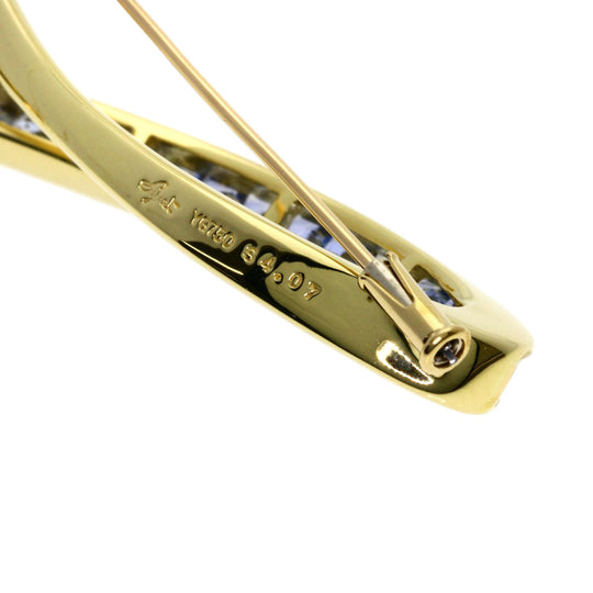 JUNE Brooch 18K Yellow Gold gold sapphire Women Used Authentic
