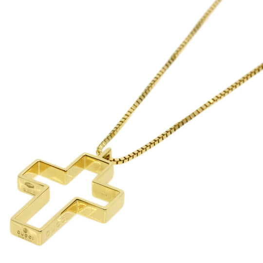 GUCCI Necklace 18K Yellow Gold gold cross Women Used Authentic
