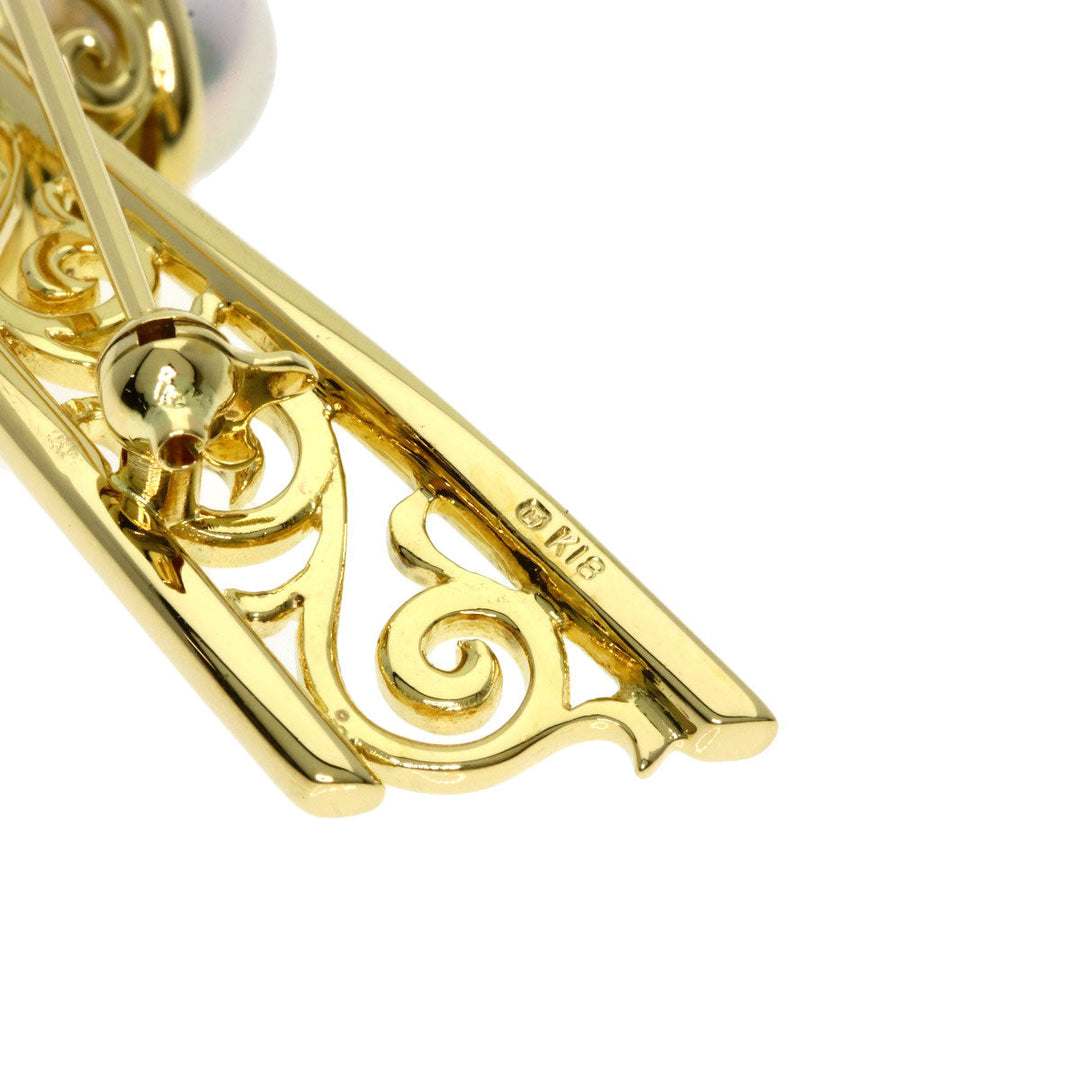 MIKIMOTO Brooch 18K Yellow Gold gold Akoya Pearl Diamond Women Used Authentic