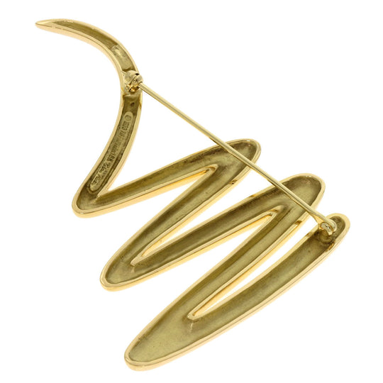 TIFFANY&Co. Brooch 18K Yellow Gold gold Scribble Paloma Picasso Women Used Authentic