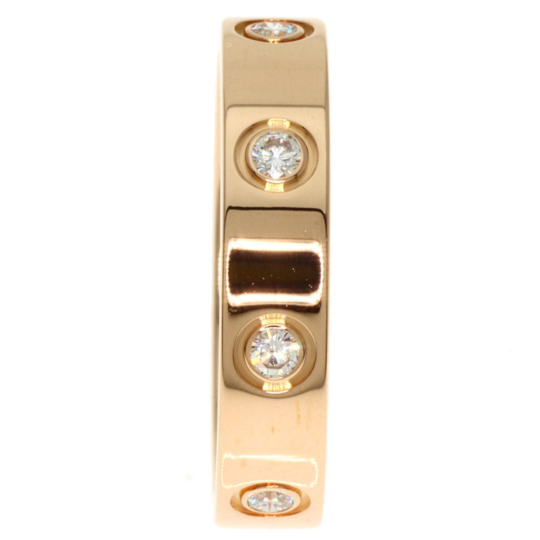 CARTIER Ring 18K Pink Gold gold Mini love ring full diamond #50 Women Used Authentic