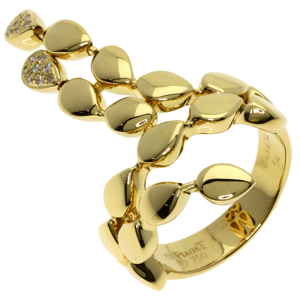 PIAGET Ring 18K Yellow Gold gold Magic Garden Diamond #54 Women Used Authentic