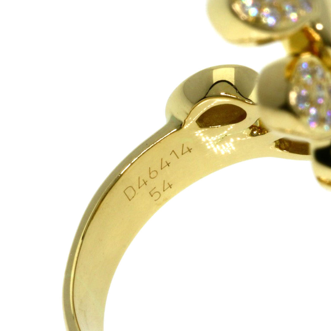 PIAGET Ring 18K Yellow Gold gold Magic Garden Diamond #54 Women Used Authentic