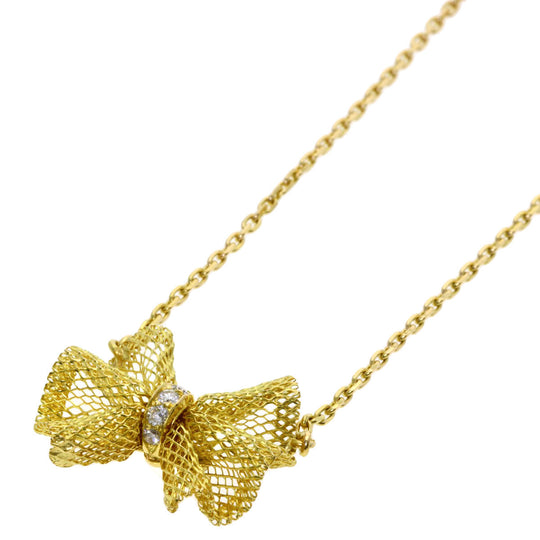 Van Cleef & Arpels Necklace 18K Yellow Gold gold Vintage Mesh Ribbon Diamond