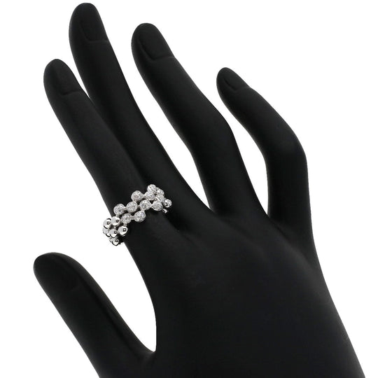 Ponte Vecchio Ring K18WG Silver diamond