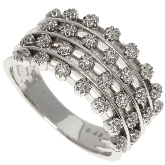 STAR JEWELRY Ring K18WG Silver diamond Women Used Authentic