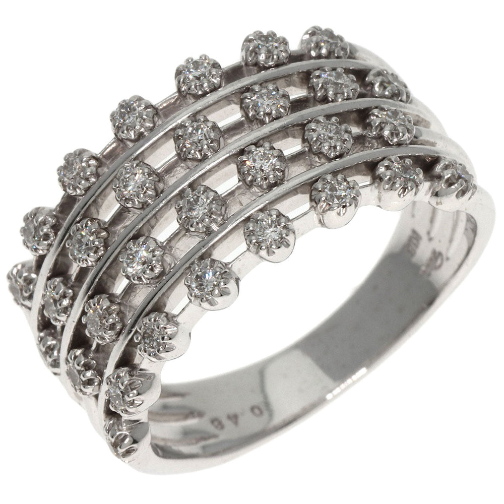 STAR JEWELRY Ring K18WG Silver diamond Women Used Authentic