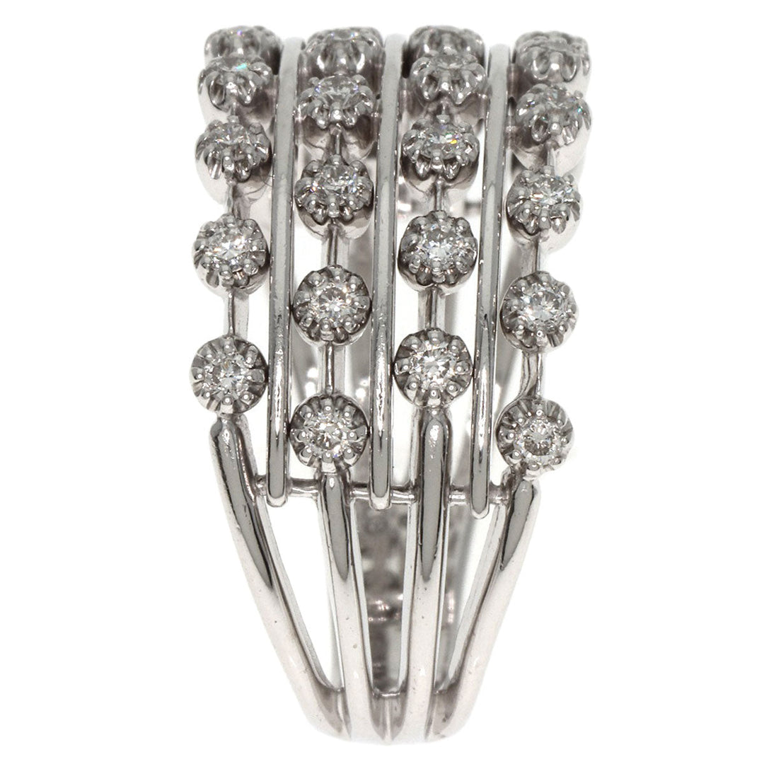 STAR JEWELRY Ring K18WG Silver diamond Women Used Authentic