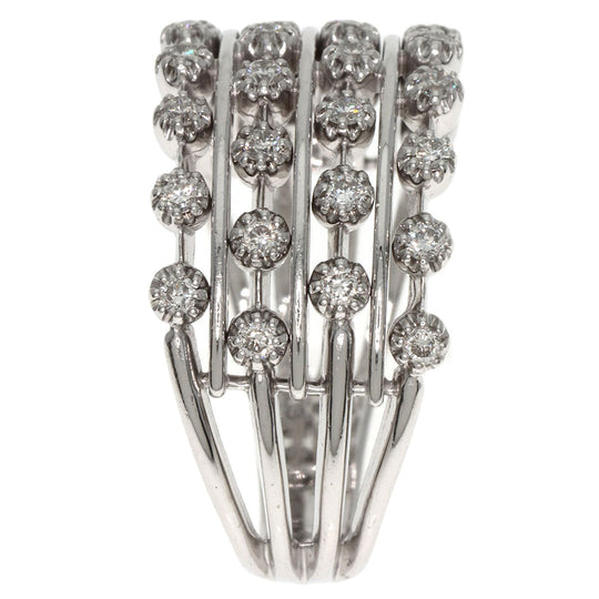 STAR JEWELRY Ring K18WG Silver diamond Women Used Authentic