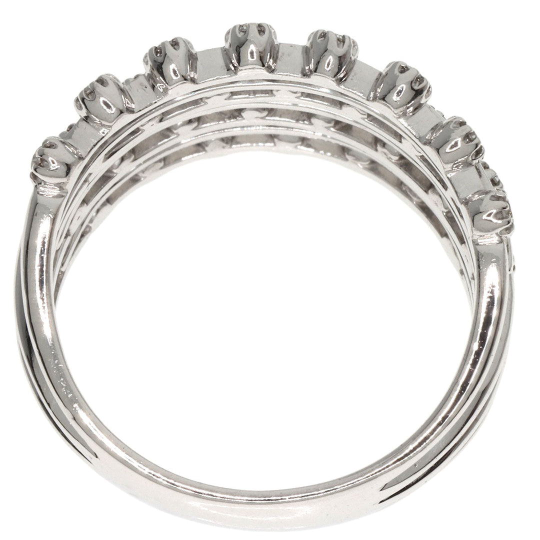 STAR JEWELRY Ring K18WG Silver diamond Women Used Authentic
