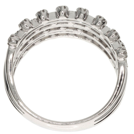 STAR JEWELRY Ring K18WG Silver diamond Women Used Authentic