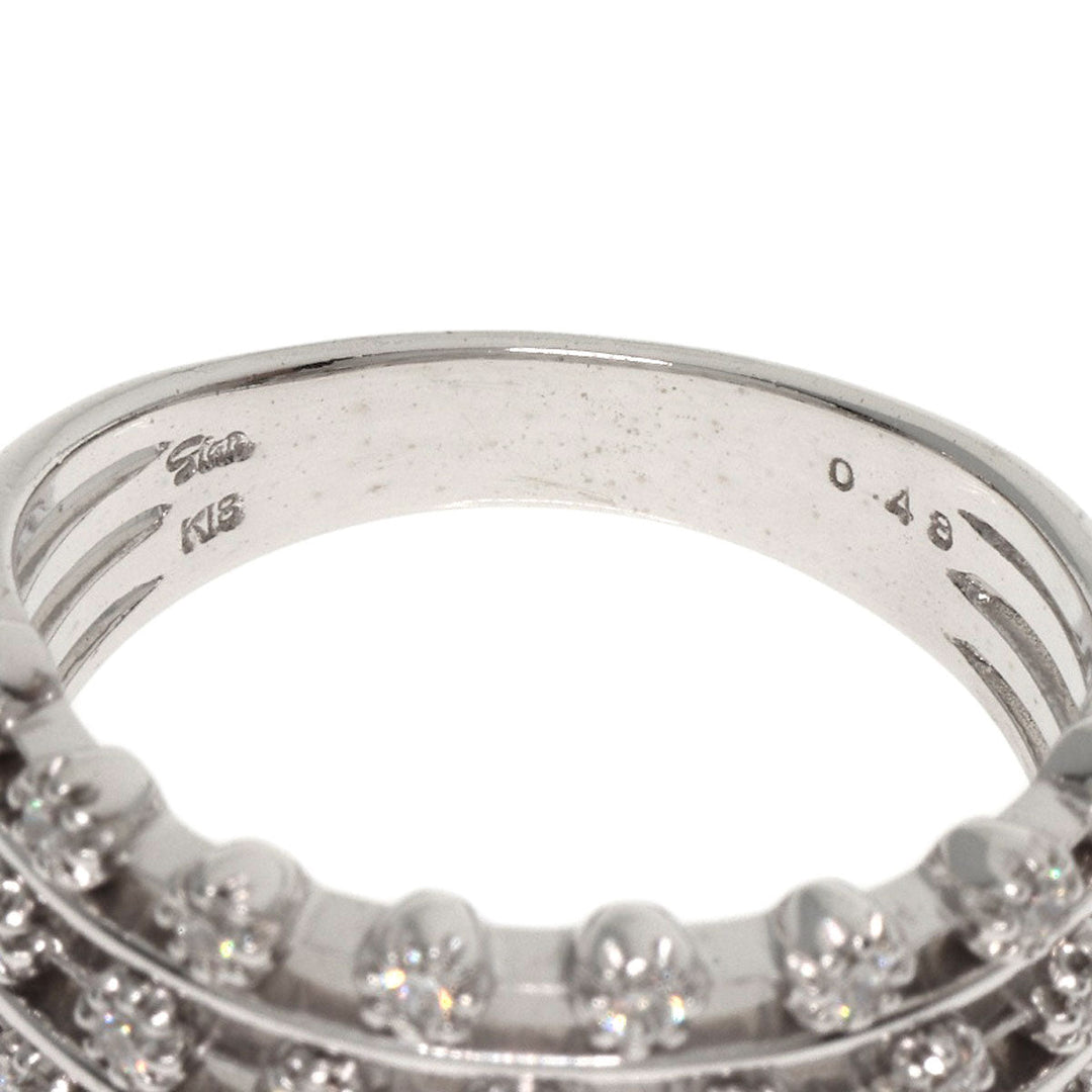 STAR JEWELRY Ring K18WG Silver diamond Women Used Authentic