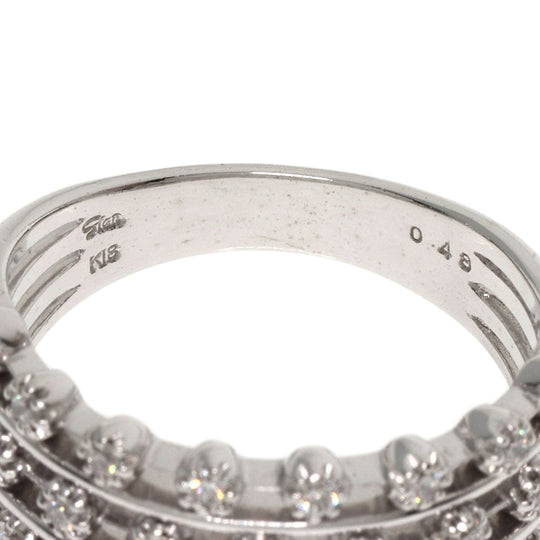 STAR JEWELRY Ring K18WG Silver diamond Women Used Authentic