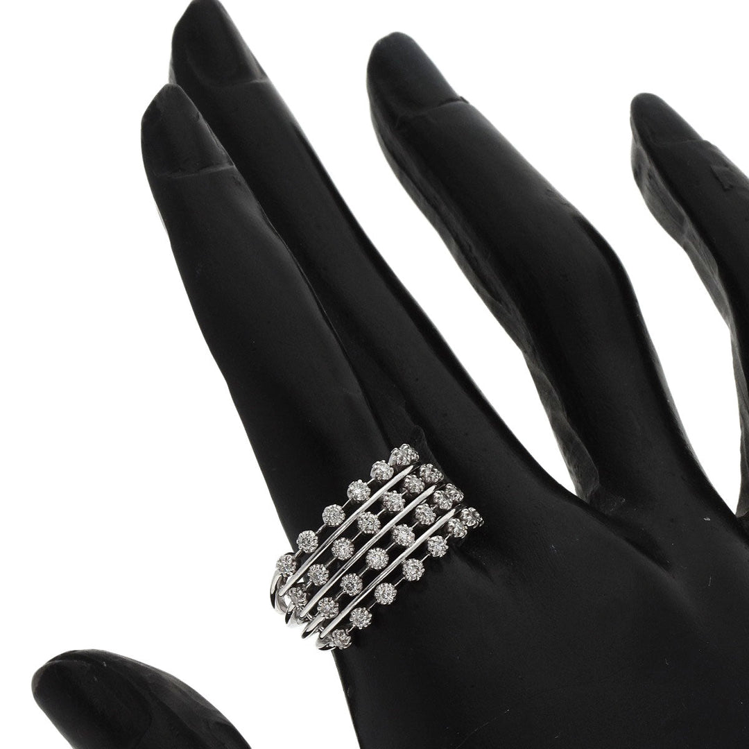 STAR JEWELRY Ring K18WG Silver diamond Women Used Authentic