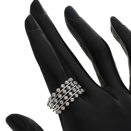 STAR JEWELRY Ring K18WG Silver diamond Women Used Authentic