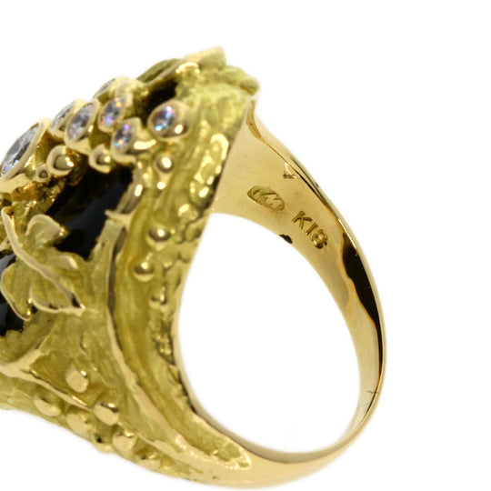 MATSUZAKI Ring 18K Yellow Gold gold Onyx Diamond