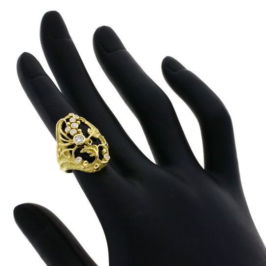 MATSUZAKI Ring 18K Yellow Gold gold Onyx Diamond