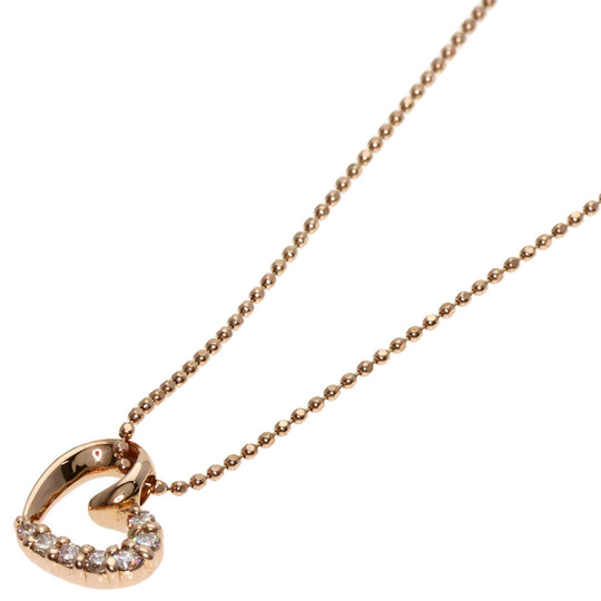 4�Ž Necklace 18K Pink Gold gold Heart motif Women Used Authentic